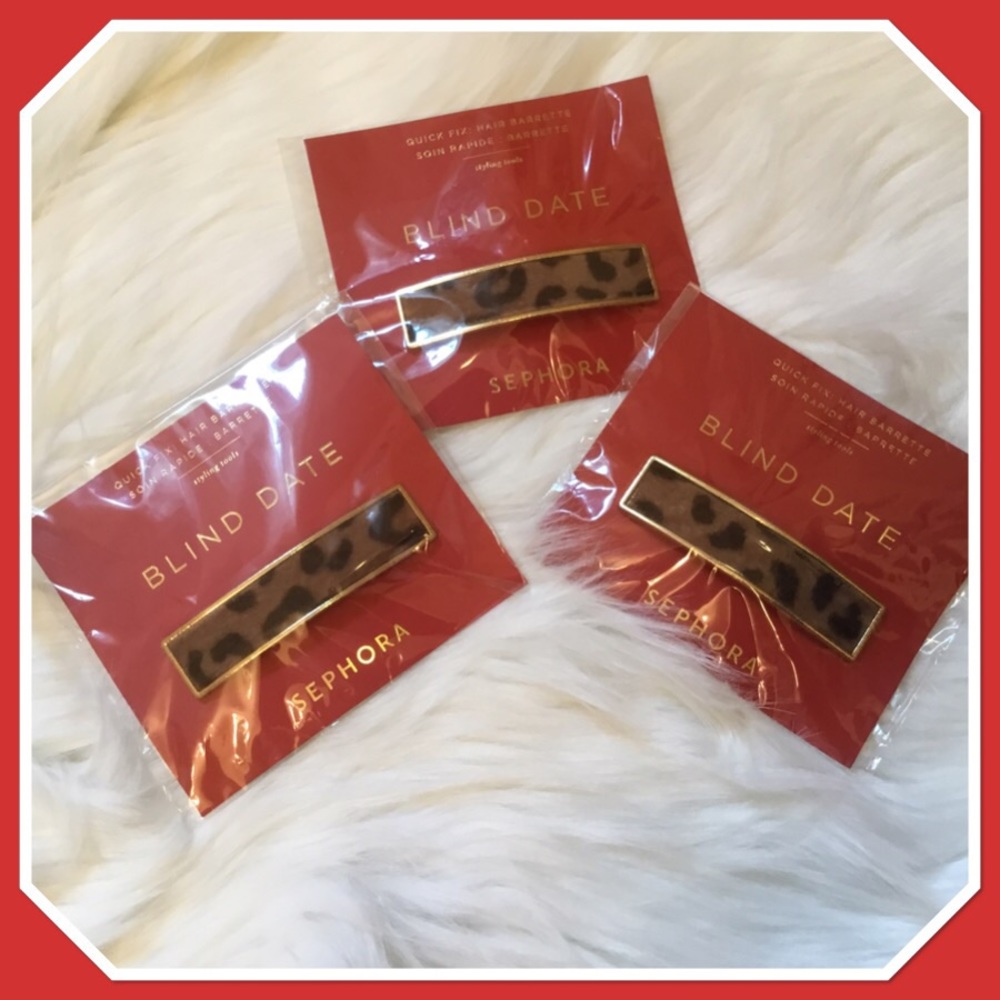 Sephora Barrettes - New x3 Blind Date Animal Print